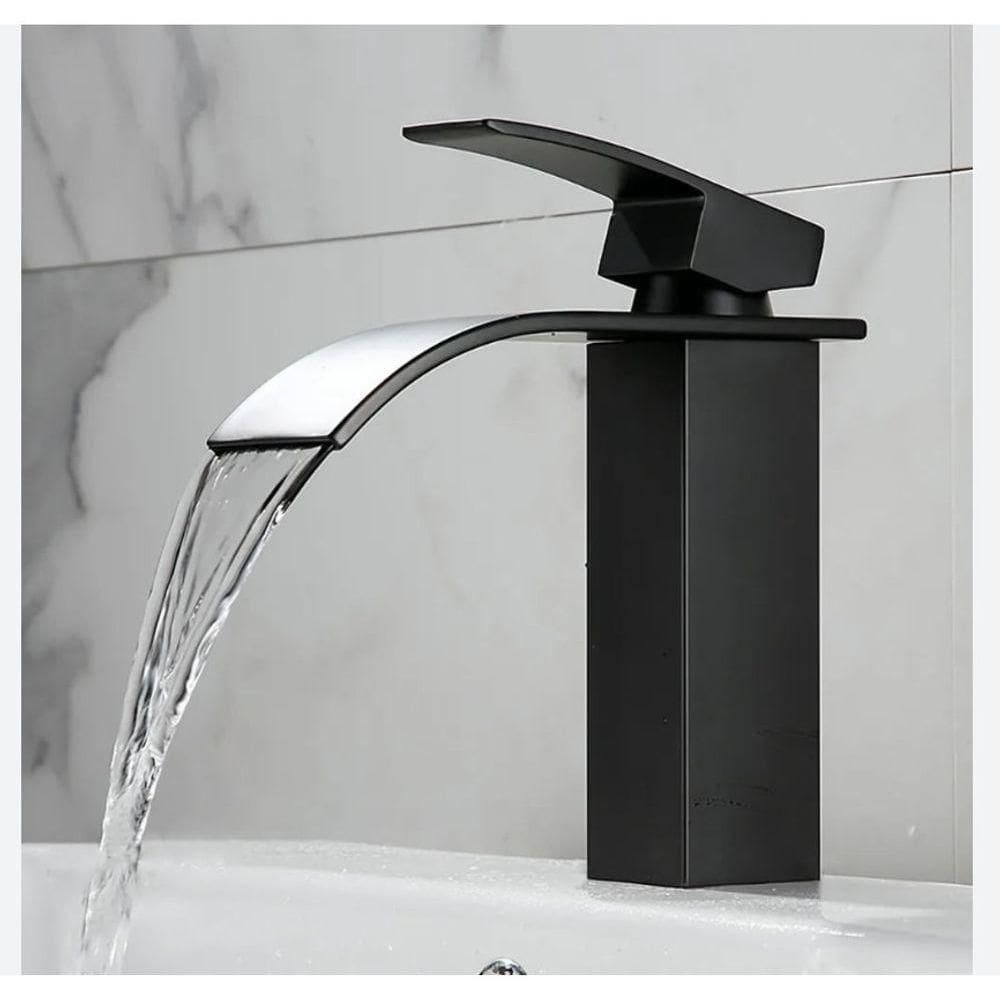 Torneira Banheiro Gourmet Cascata Slim Misturador Monocomando Bica Baixa T103-04 Rosa Gold Luuk Youn Cor:preto