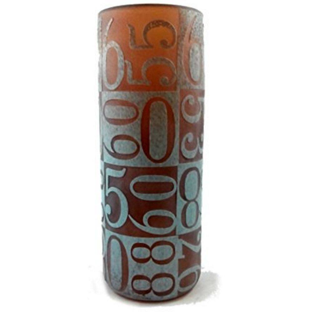 Vaso Manhattan Chic Artisan Amber & Frosted Number Motif