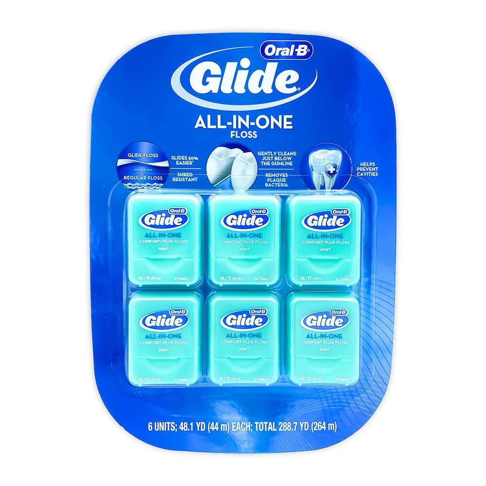 Fio dental Glide Crest Comfort Plus Mint 40 m (pacote com 6)