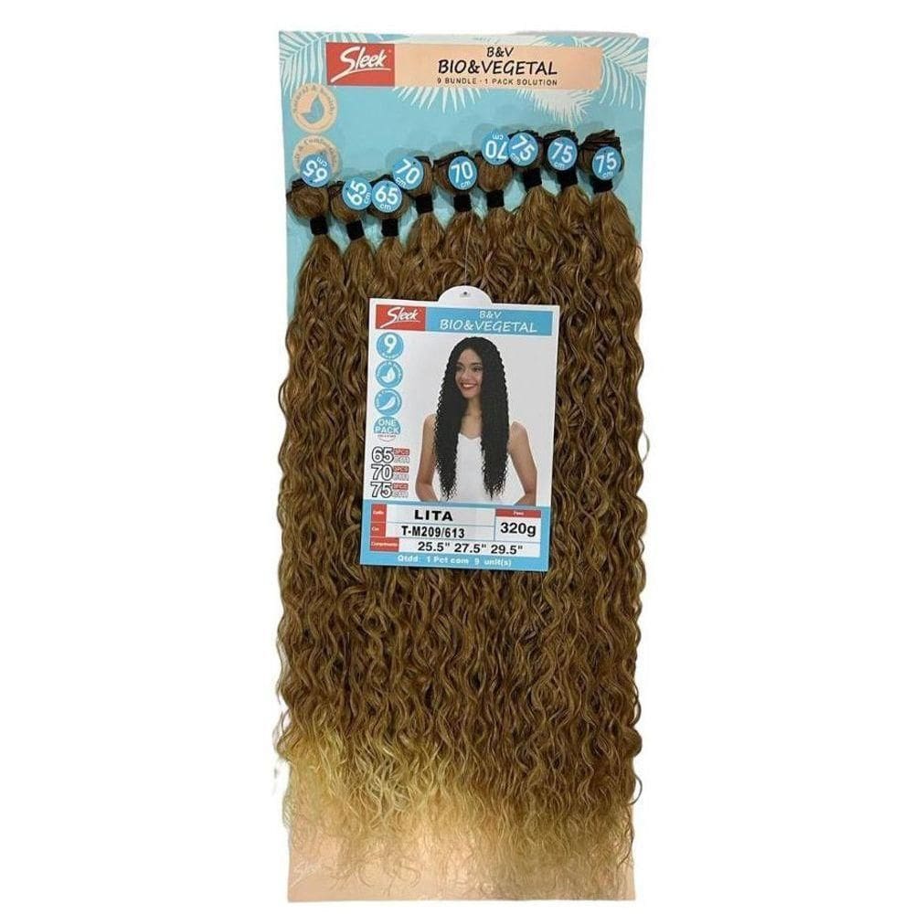 Cabelo Cacheado Oganico De Bio Fibra Sleek - Lita 320g Cor:t-m209-613