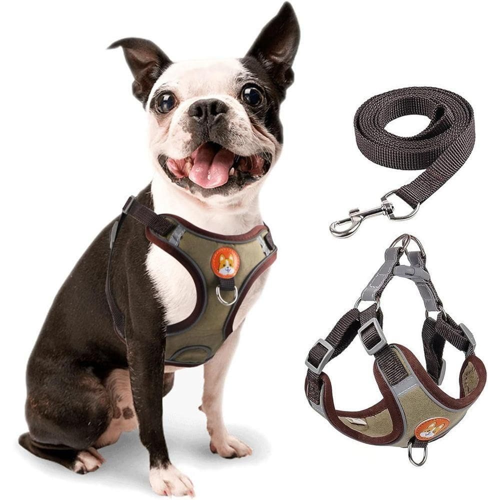 Coleira Peitoral Coleira Para Cachorro Com Guia Para Pet Pequenos E Médios Colete Confortável Cor:marron