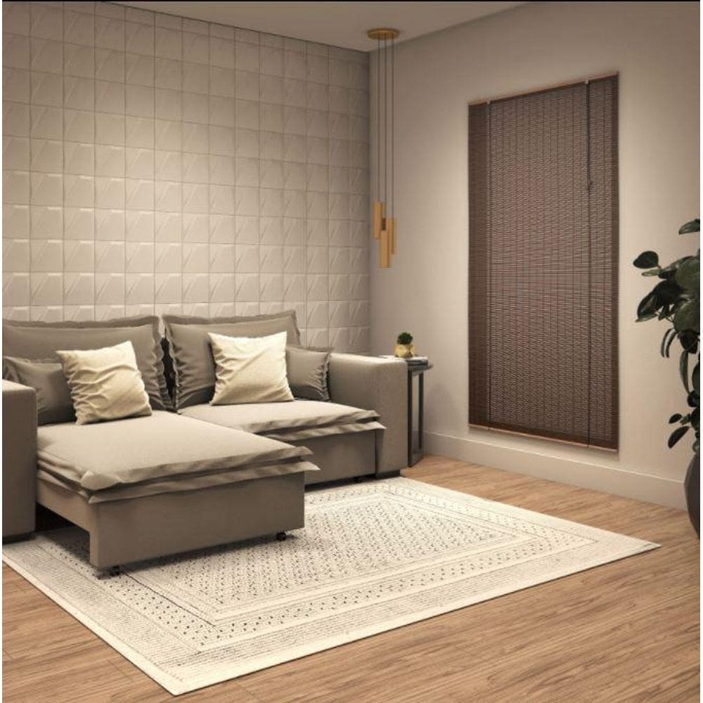 Persiana Rolo Bambu 80X220Cm Cortina Madeira Roller Marrom