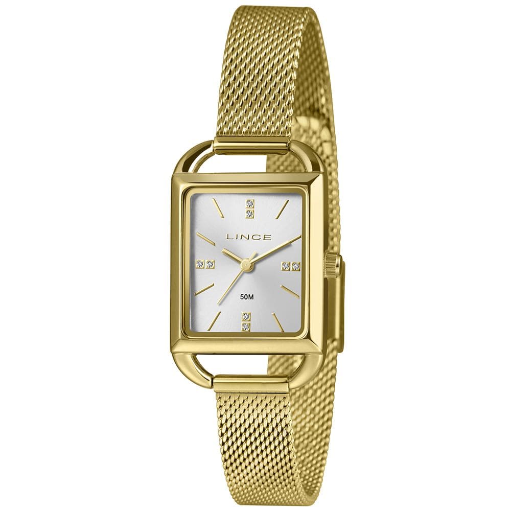 Relógio LINCE feminino analógico dourado prata LQG4790L24 S1KX