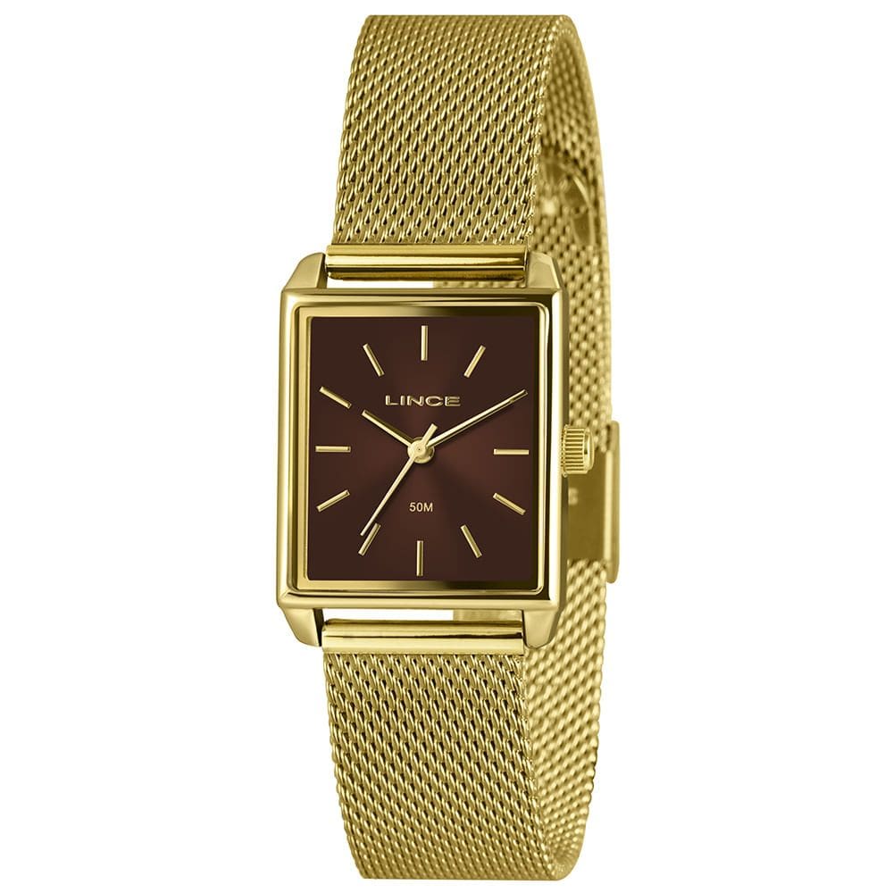 Relógio LINCE feminino analógico marrom LQG4766L25 N1KX