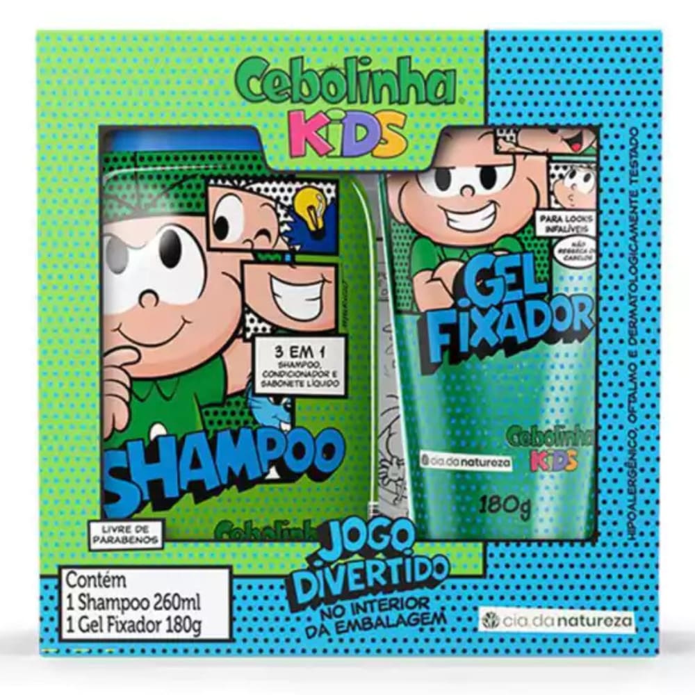 Shampoo e Gel Fixador Cebolinha Cia da Natureza