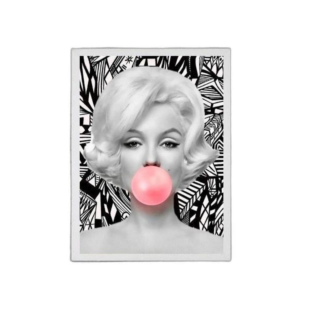 Quadro Marilyn Chiclete Estampado 33X24Cm Moldura Branca