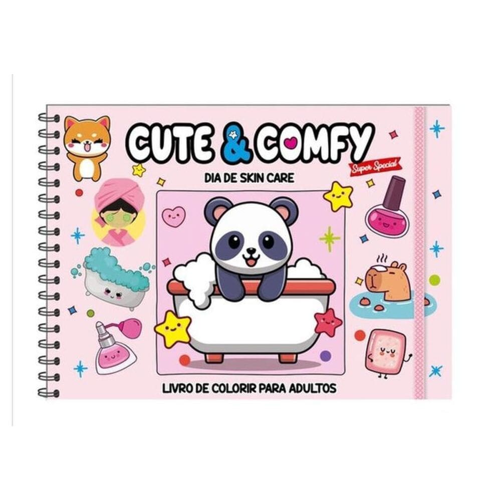 Cute & Comfy Super Special - Livro De Colorir Adulto - Dia De Skin Care - Capa Holográfica