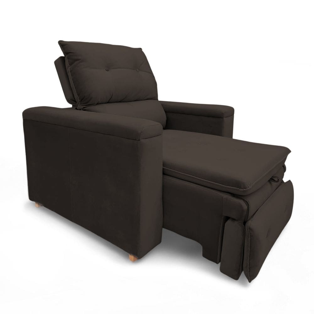 Poltrona Cadeira do Papai Reclinável Retrátil Onix Suede Marrom - Loja Sheep