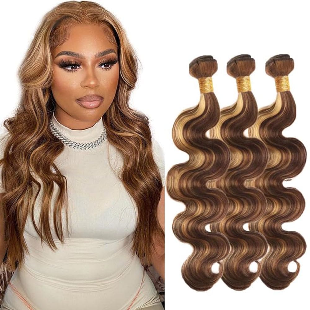 Pacotes de cabelo ZevPiul Ombre Blonde Highlight 100% brasileiros