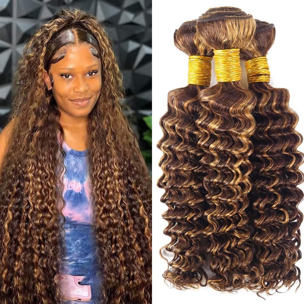 Pacotes de cabelo Dokksiiia P4/27 Piano Color Mix Deep Wave