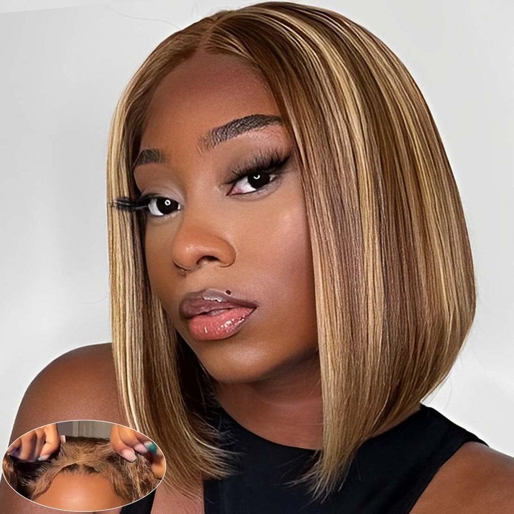 Peruca Smilegirl Highlight Wear and Go Glueless Bob Human Hair