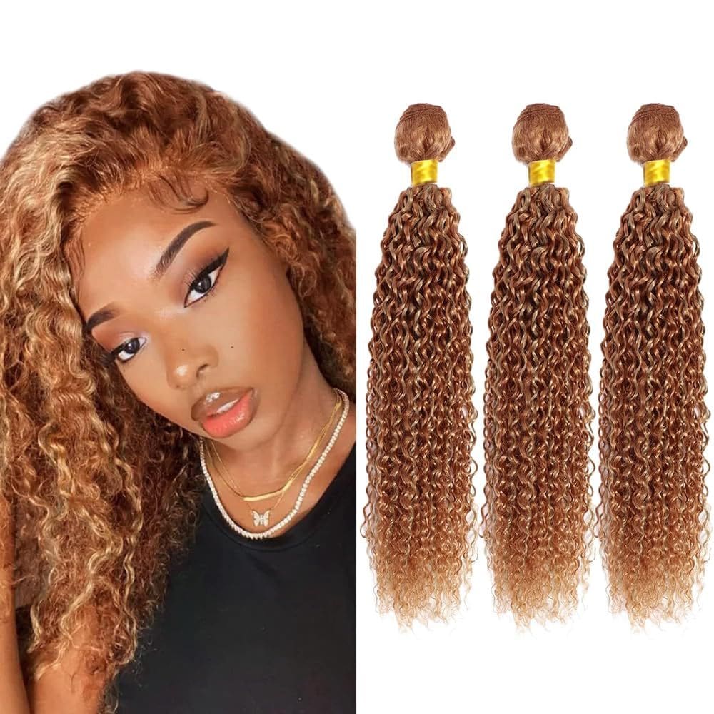 Pacotes de cabelo MAMART Cabelo humano castanho claro com loiro