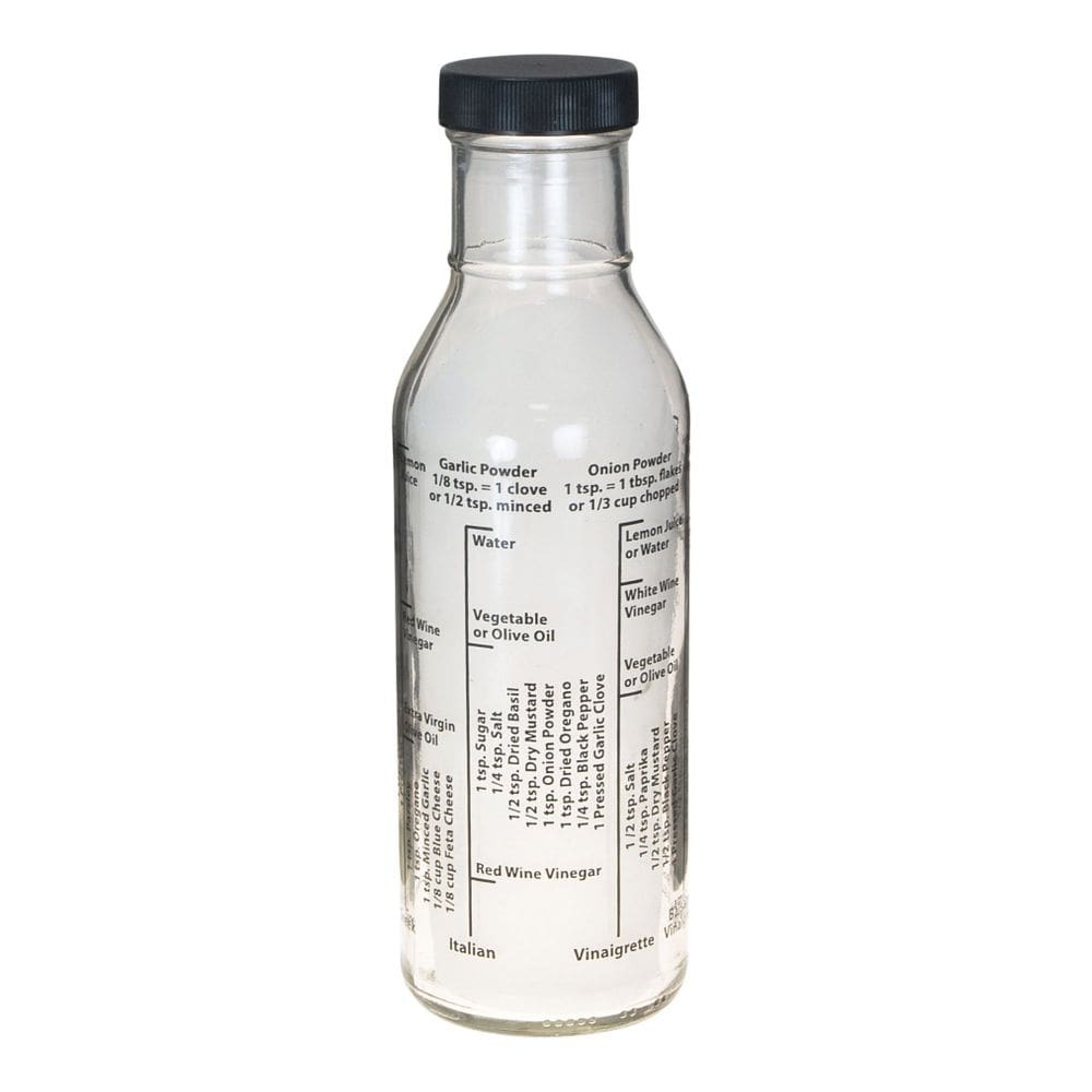 Frasco de molho para salada Kolder Glass 385ml fabricado nos EUA, branco