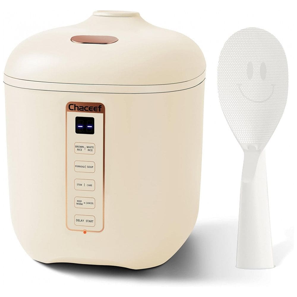 Mini Panela de Arroz Elétrica 1,2L com Função de Atraso e Manutenção do Temporizador, 110V, CHACEEF FB1201, Bege