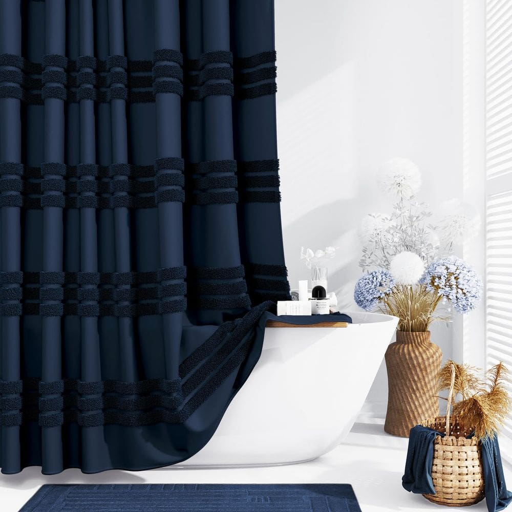 Cortina de chuveiro Dynamene Stall Fabric 140x200cm azul marinho