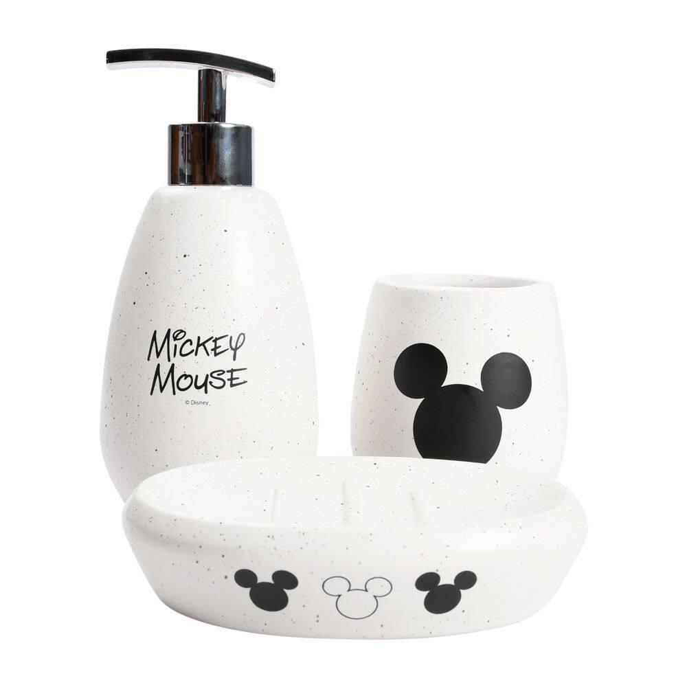 Kit Dispenser Ceramica 3 Peças CV245186 Mickey