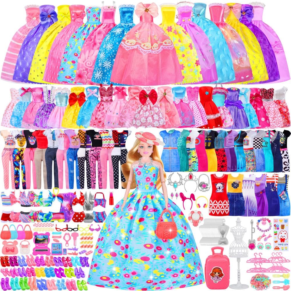Roupas e acessórios para bonecas MINIFUN com boneca 342 unidades