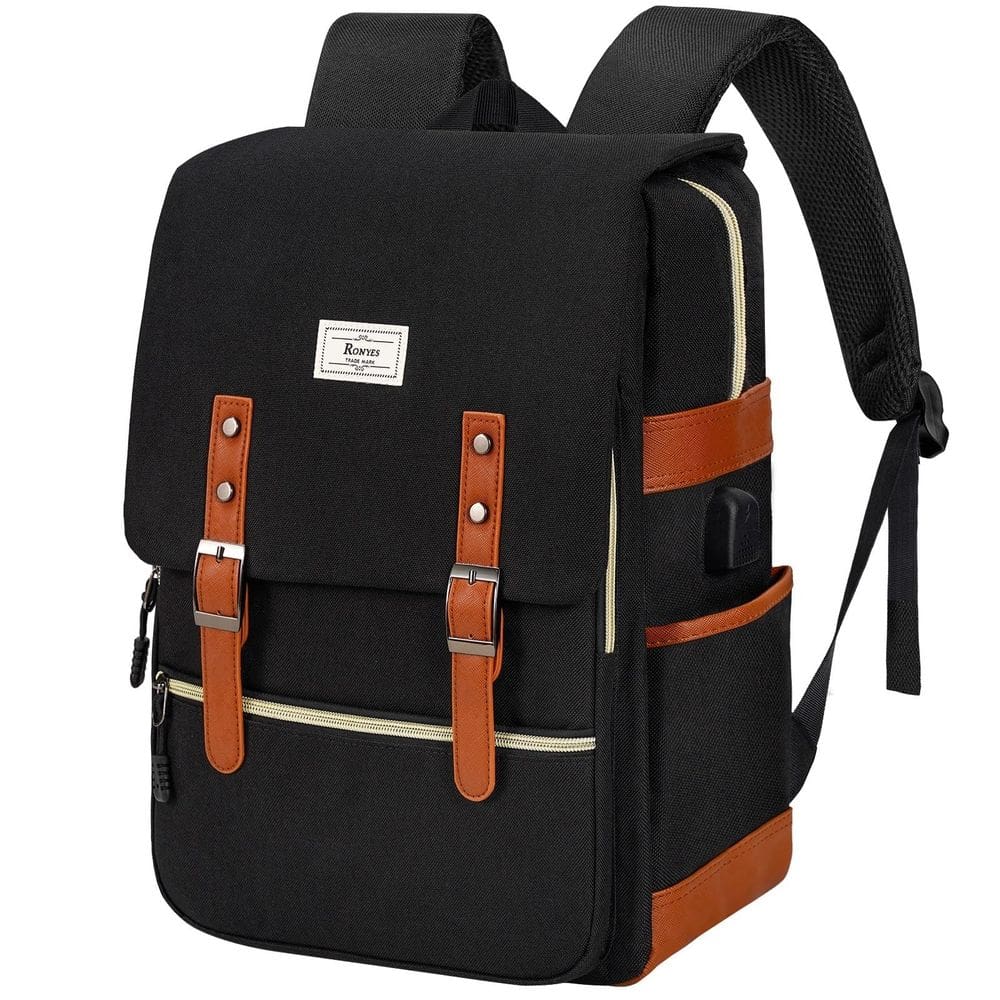 Mochila Ronyes Vintage Laptop 15,6" com porta de carregamento USB