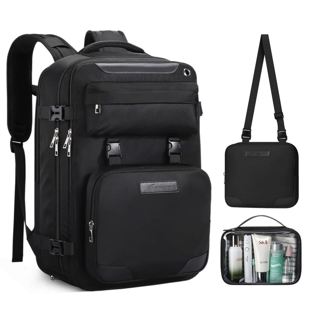 Mochila de viagem Maelstrom 35L para mulheres e homens com laptop de 17" preta