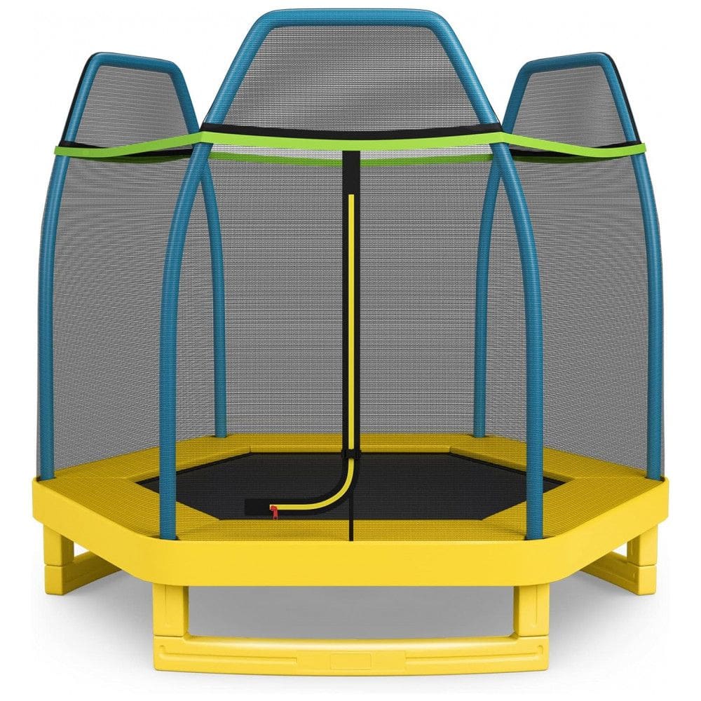 Trampolim DIÁRIO para crianças, trampolins recreativos de 7 pés, trampolim com compartimento de segurança de rede, mini trampolim interno