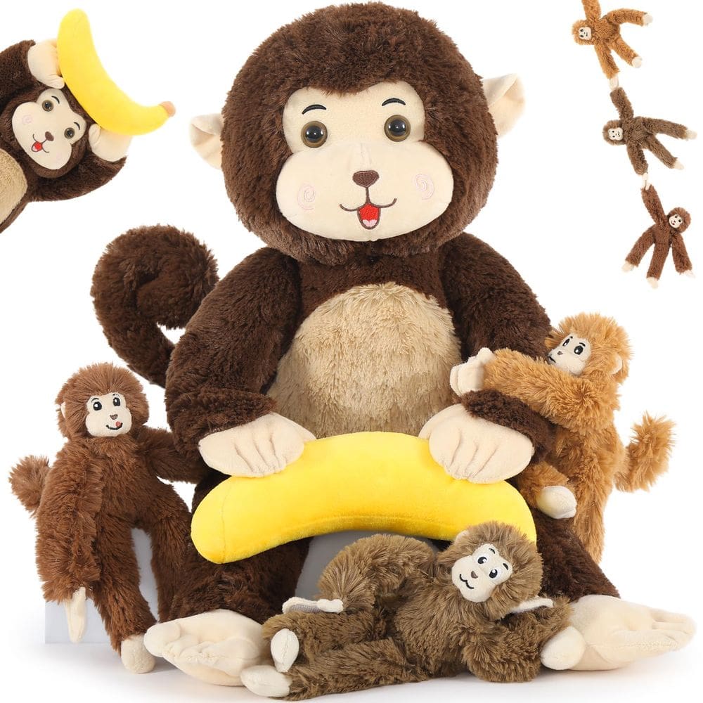 Bicho de pelúcia MaoGolan, macaco grande com banana para crianças de 65 cm