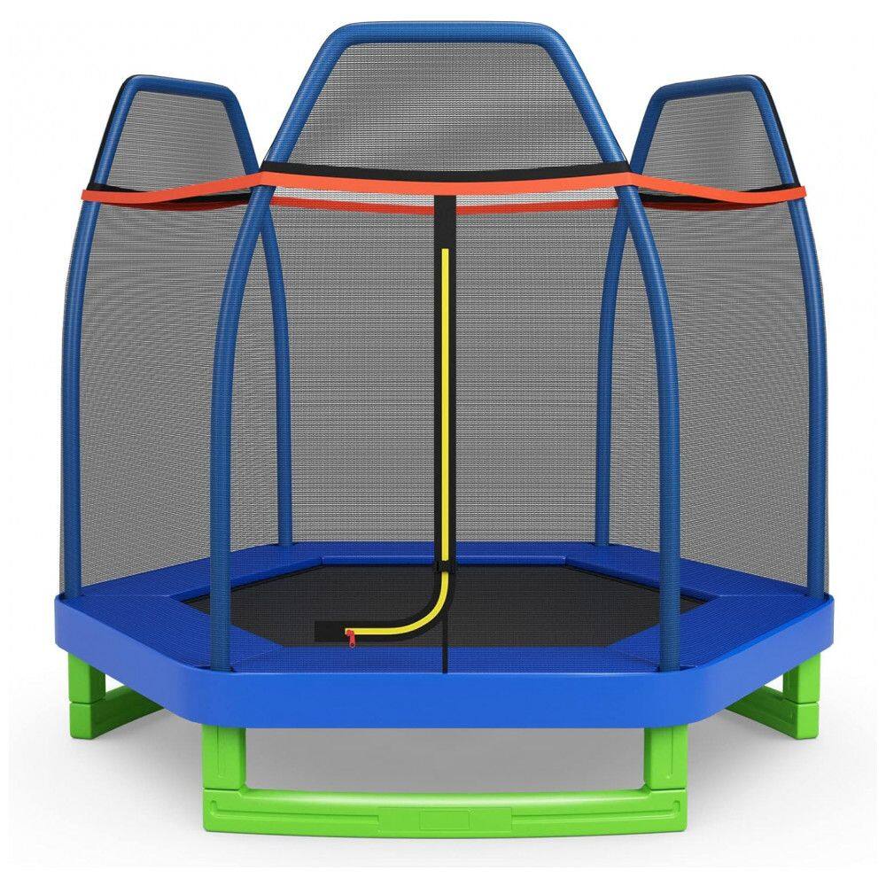 Trampolim DIÁRIO para crianças, trampolins recreativos de 7 pés, trampolim com compartimento de segurança de rede, mini trampolim interno