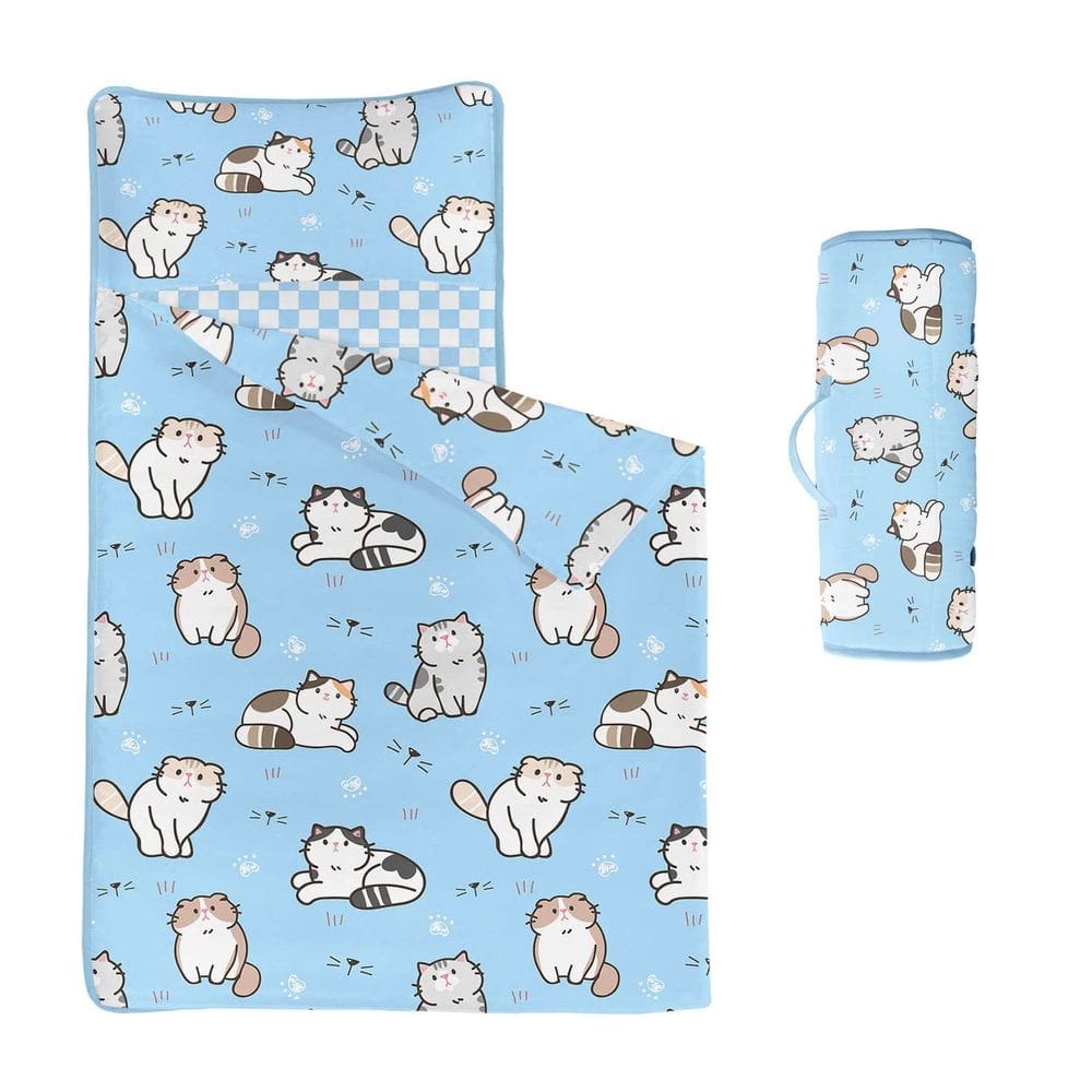 Nap Mat Datura home Cat Nap Mat Blue Cat com travesseiro removível