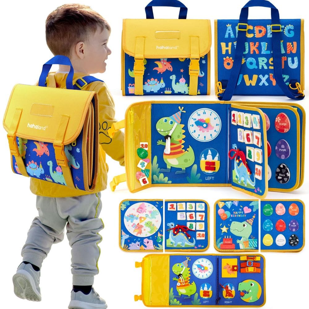 Toddler Toys Busy Board hahaland Dinosaur 18 em 1 2-4 anos
