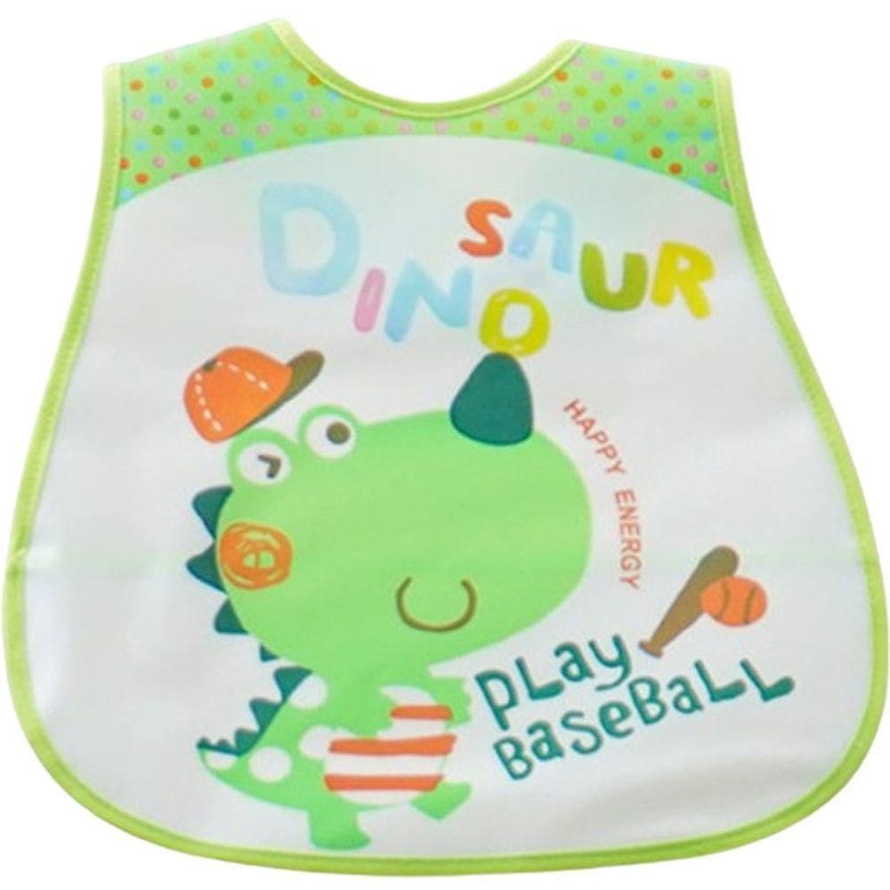 Babador Encanto Para Bebê 45x28cm Dino Verde