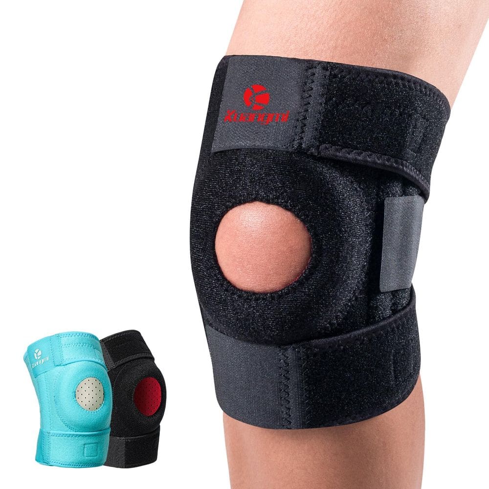 Joelheira Kuangmi com estabilizadores laterais e almofada de gel para patela