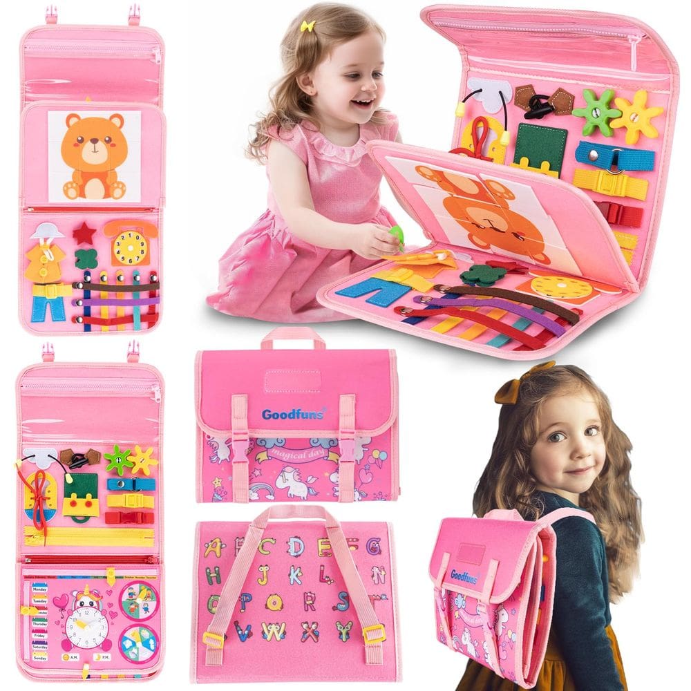 Mochila Busy Board Montessori Toy 20 em 1 por 3-6 anos