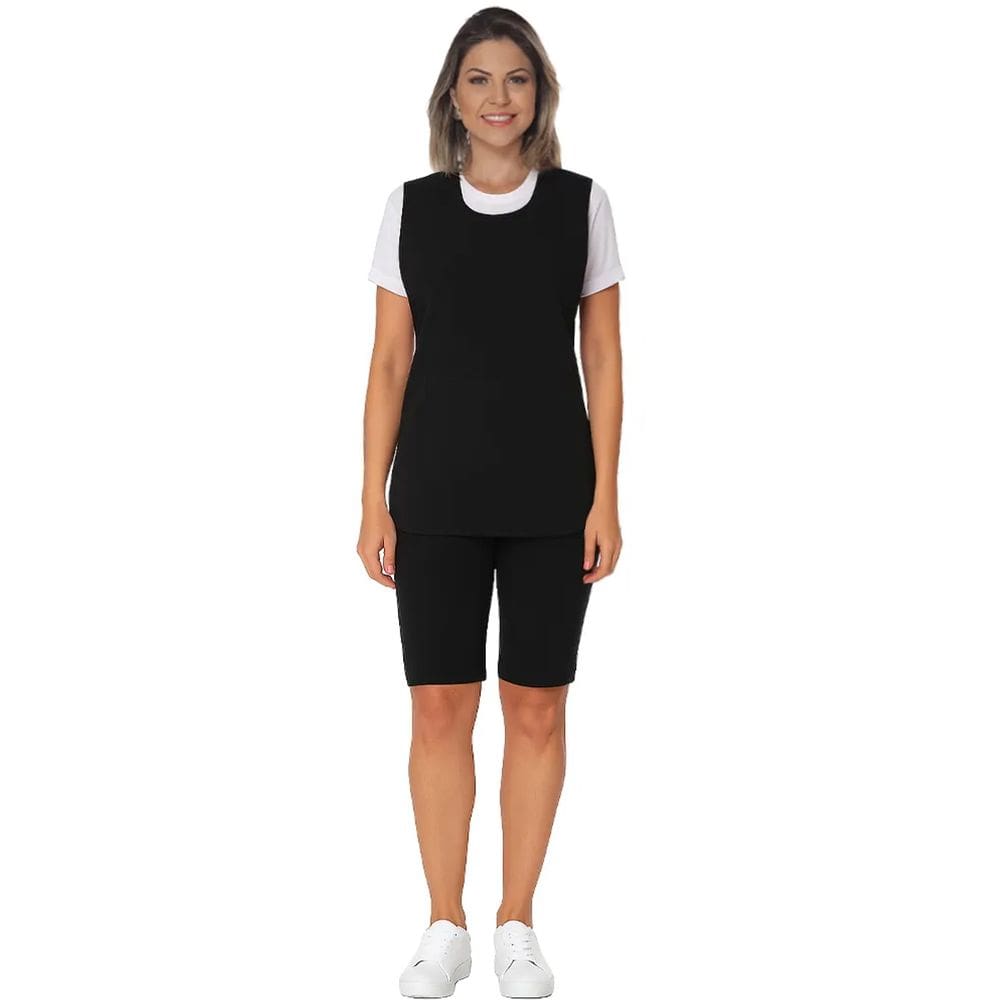 Conjunto copeira baby look + bermuda e bata
