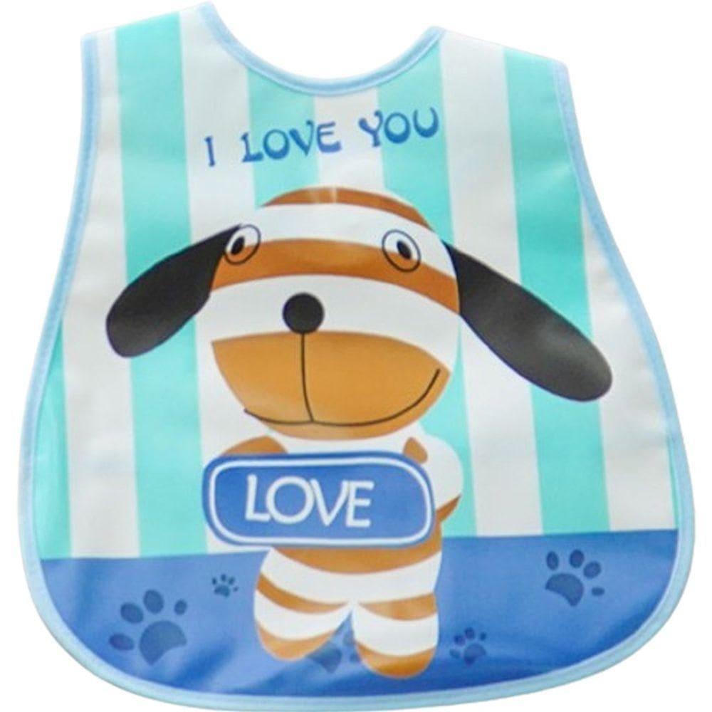 Babador Encanto Para Bebê 45x28cm Cachorrinho Azul