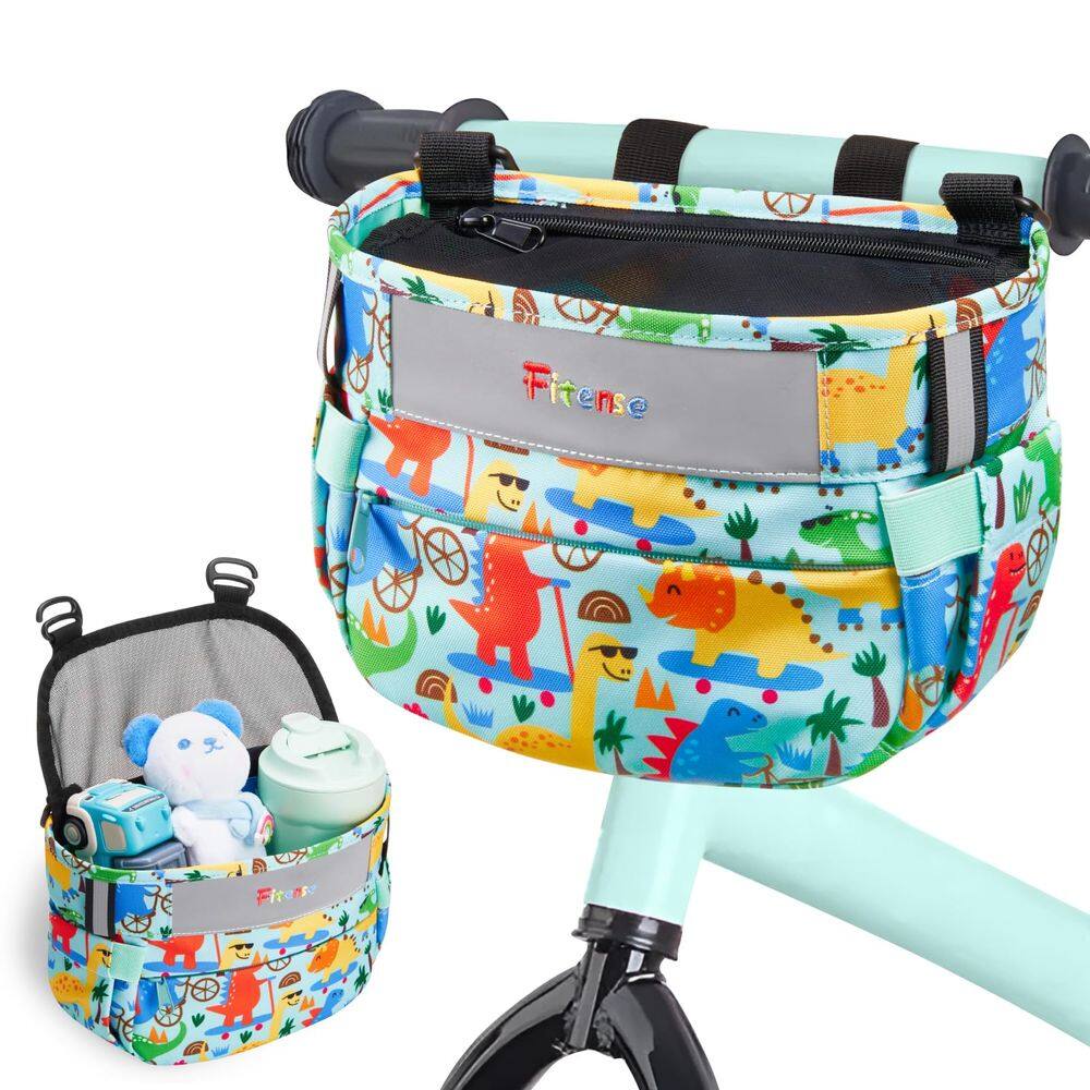 Cesta de bicicleta infantil Fitense, tecido impermeável com compartimentos de armazenamento