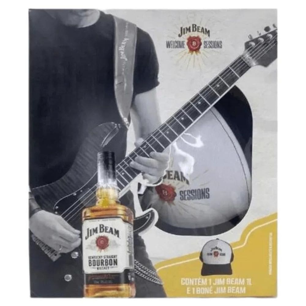 Kit Jim Beam Oficial (Bourbom White 1L + Boné Jim Beam)