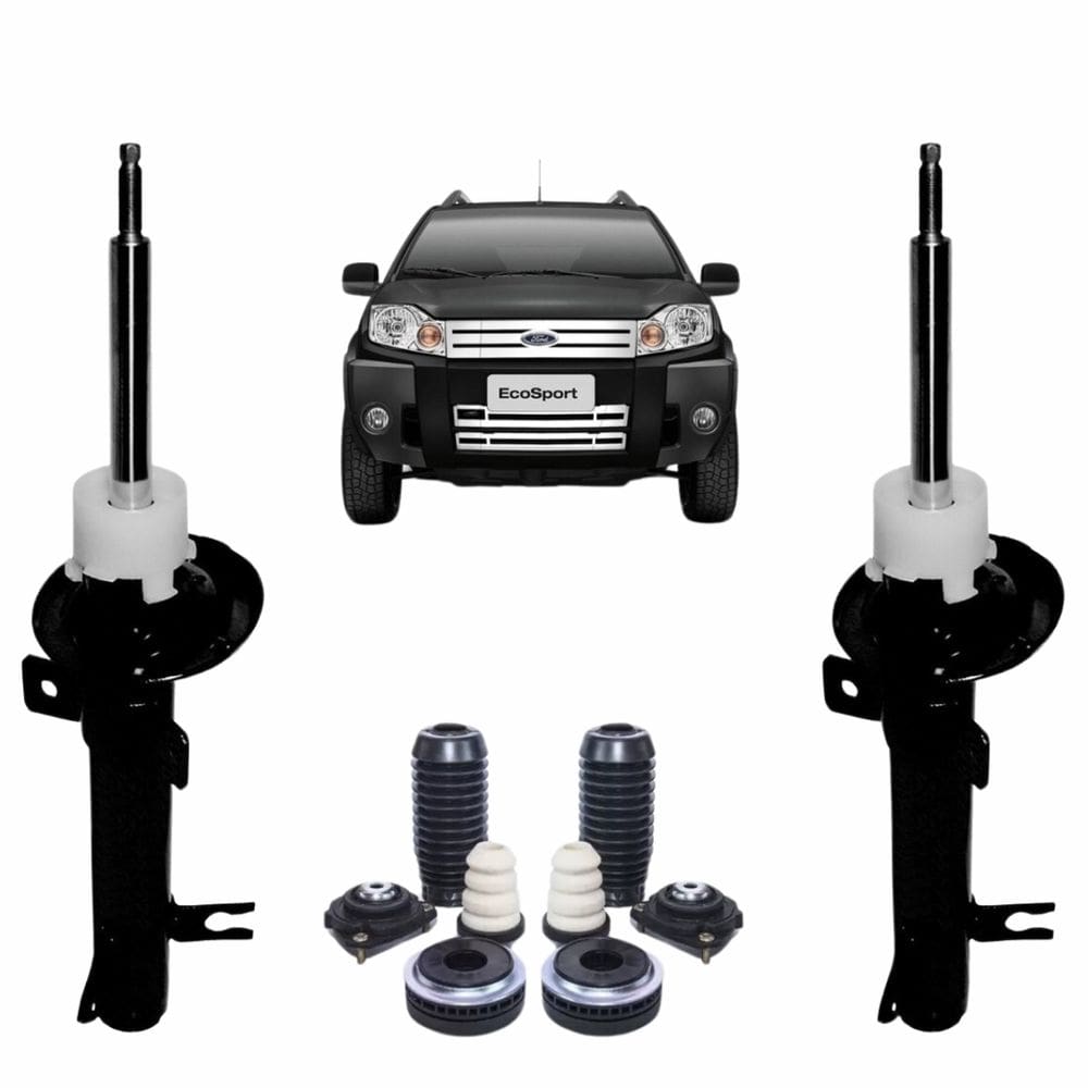 Par Amortecedor Dianteiro Nakata + Kit Batente Ford Ecosport 2003 A 2012