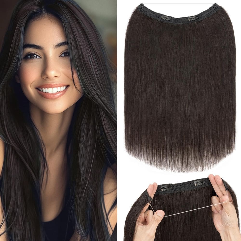 Extensões de cabelo Halo Rich Choices 100% Remy Human Hair 30cm