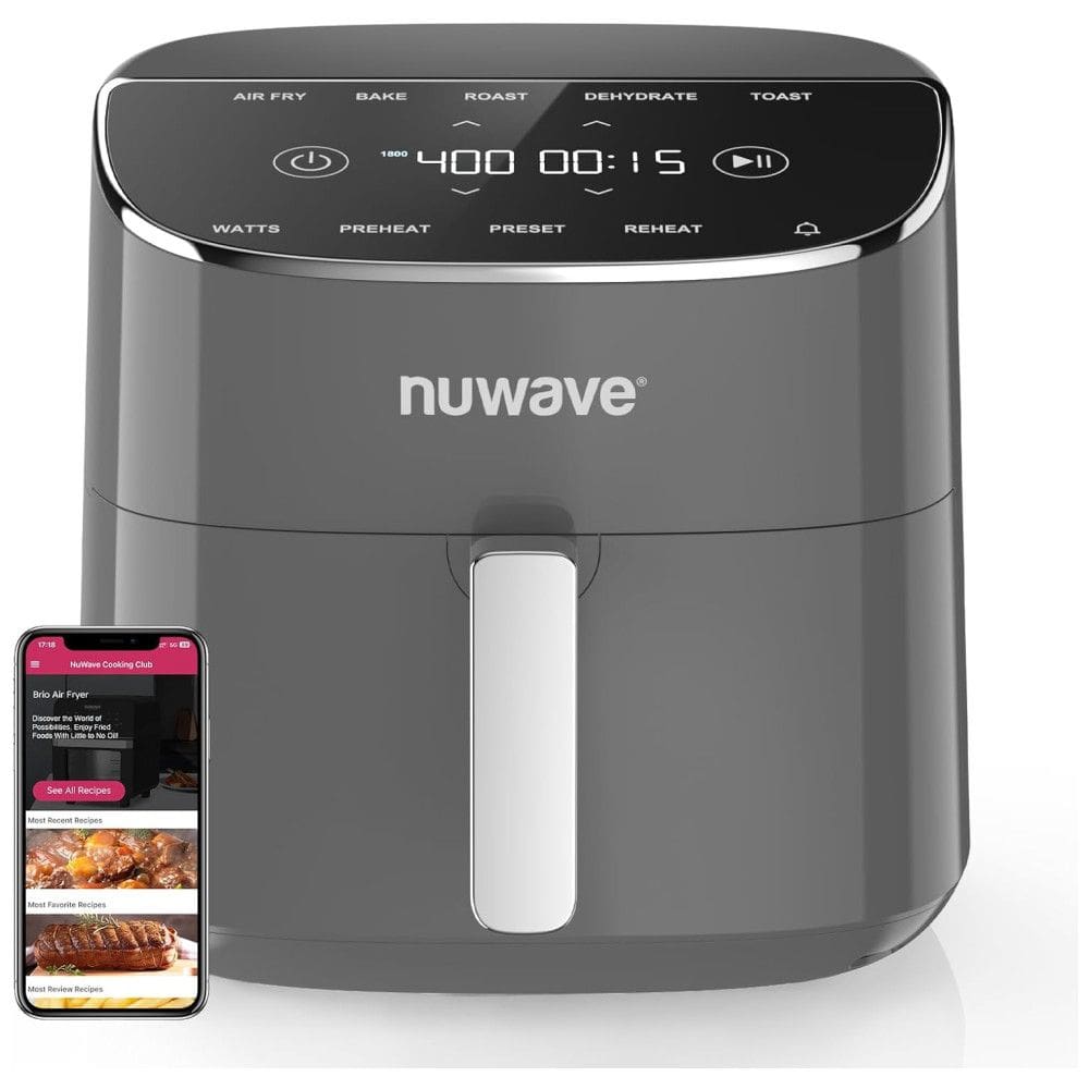 Fritadeira Elétrica sem Óleo Nuwave Brio Plus 8 Litros, Livre de Substâncias Tóxicas, 7 Funções de Cozimento Automático