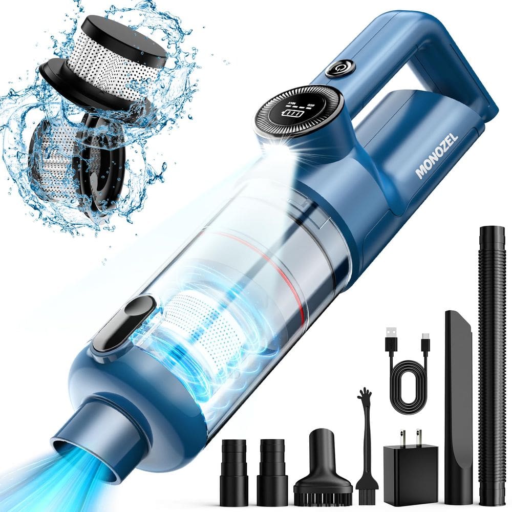 Aspirador portátil MONOZEL sem fio 15000Pa com luz LED