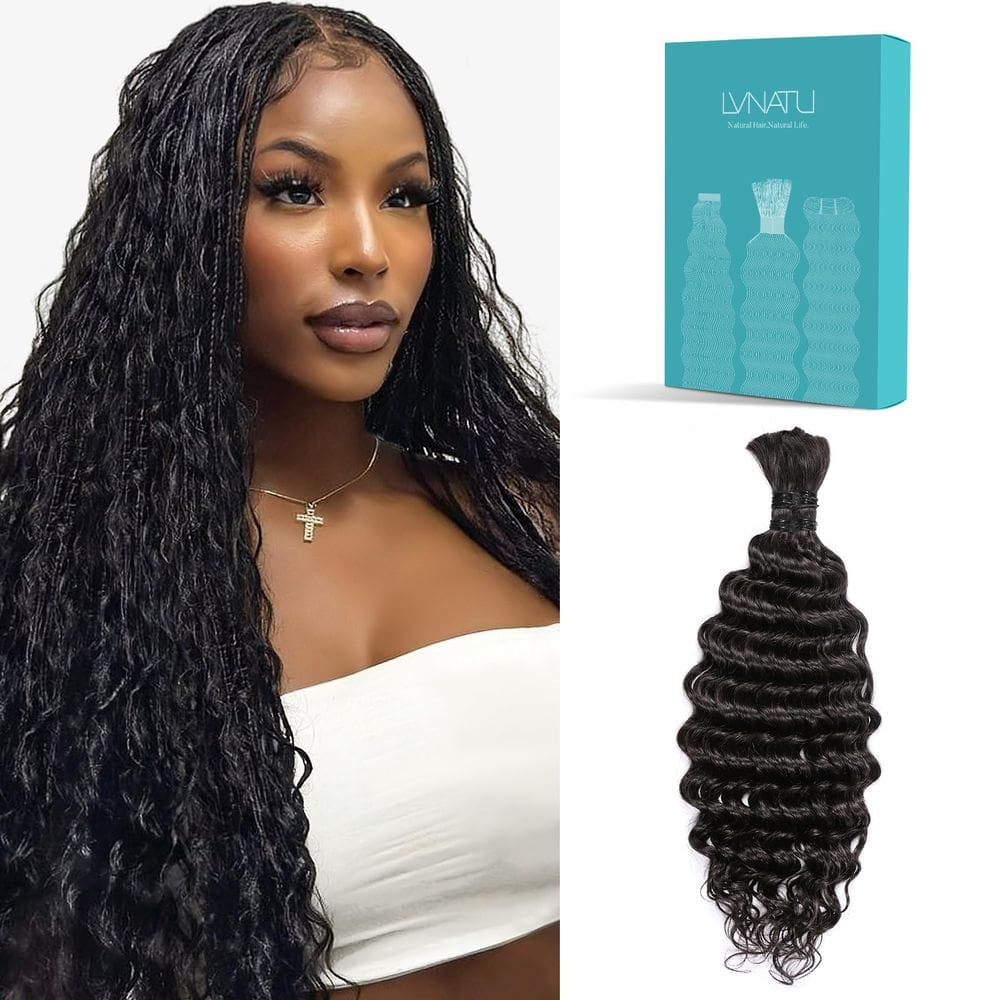 Trançando o cabelo Lvnatu Boho Braids Human Hair Deep Wave 18