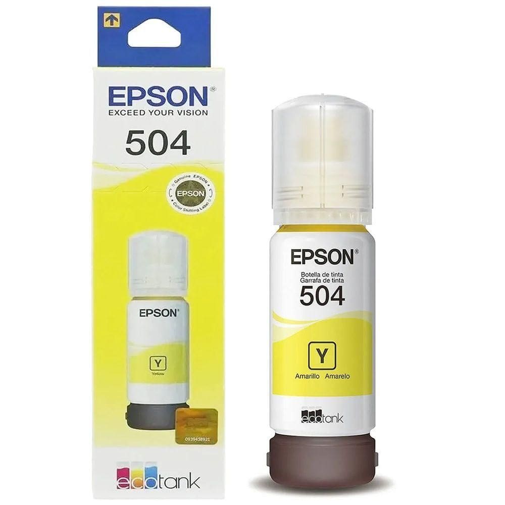 Refil Tinta Epson T504 autêntico 504 L4150 L4160 L6161 6171 Amarelo 1x Unidade