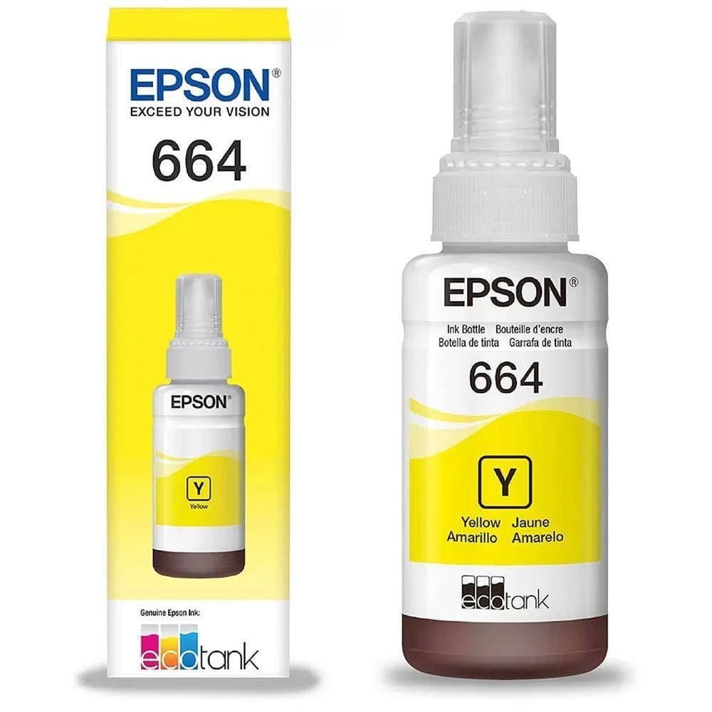 Refil Garrafa De Tinta Amarelo T664 664 autêntico Epson L220 L1300 L395 L396 L355