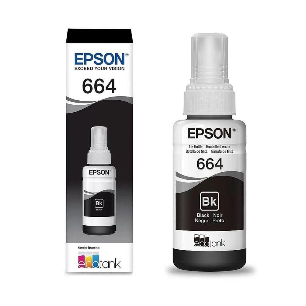 Refil Garrafa De Tinta Preto T664 664 autêntico Epson L220 L1300 L395 L396 L355