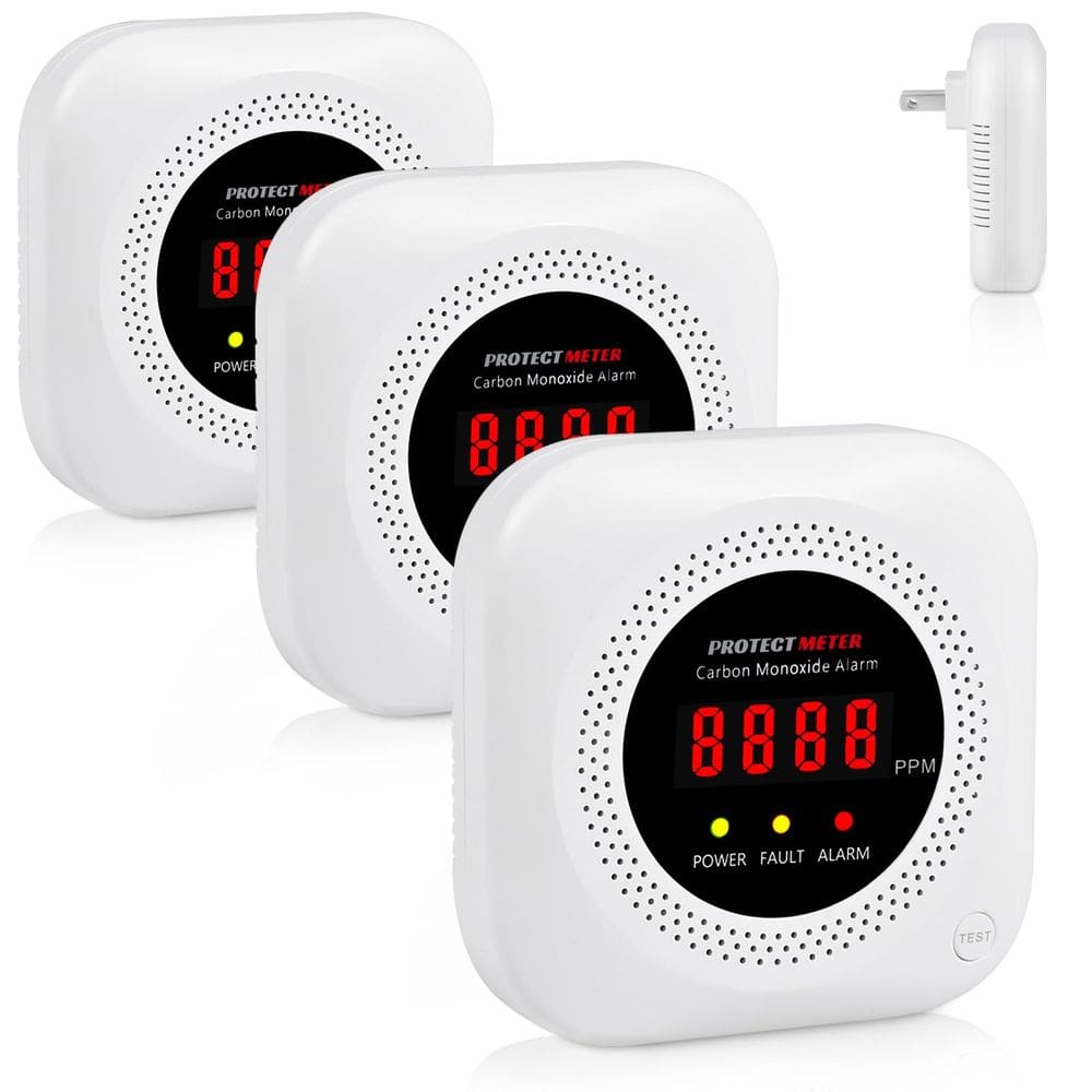 Detectores de monóxido de carbono PROTECTMETER Plug-in, pacote com 3