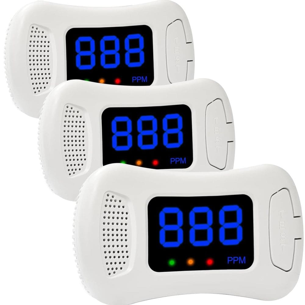 Detector de monóxido de carbono Sylzy com PPM Value Display, pacote com 3