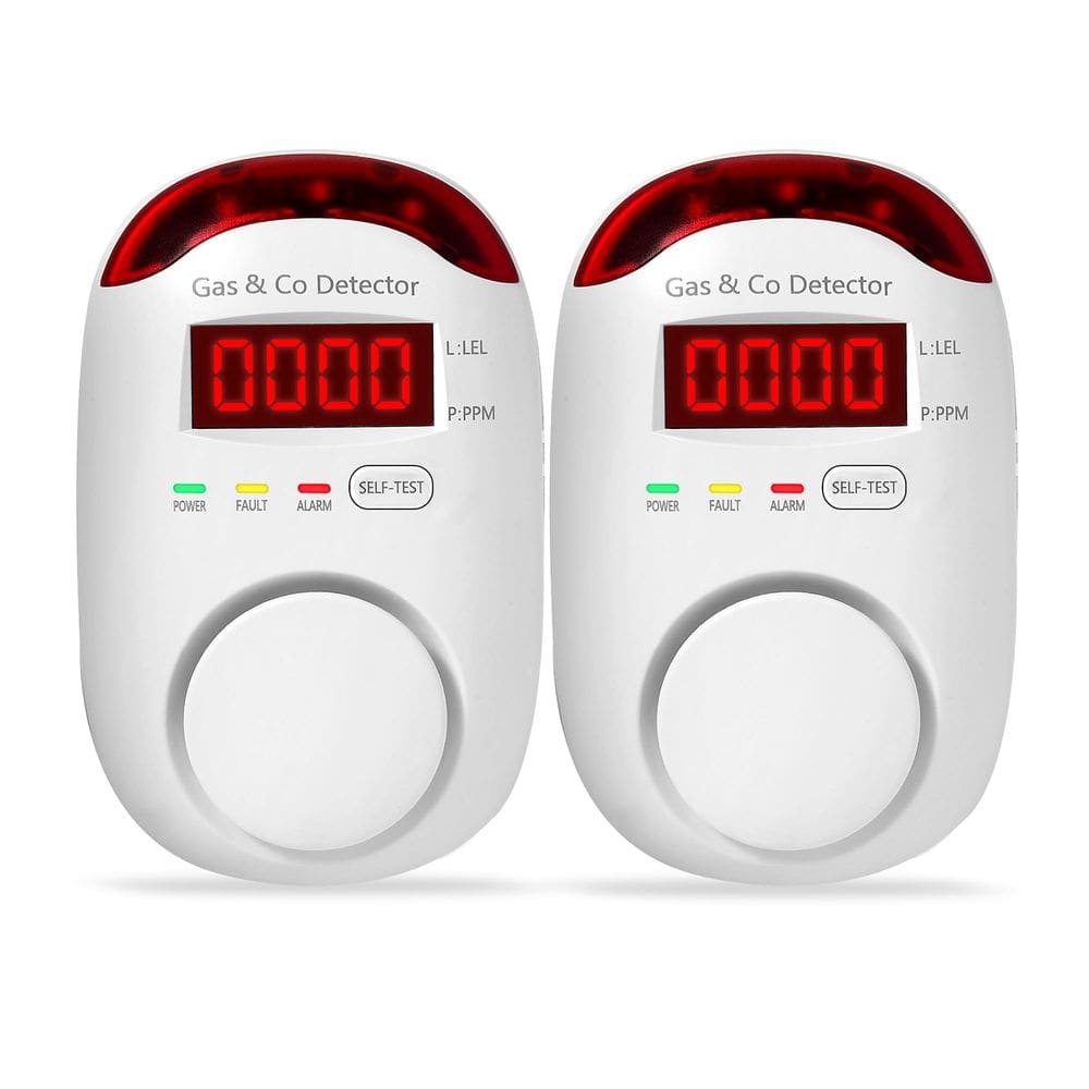 Detectores de gás e monóxido de carbono KOABBIT com display LCD, pacote com 2