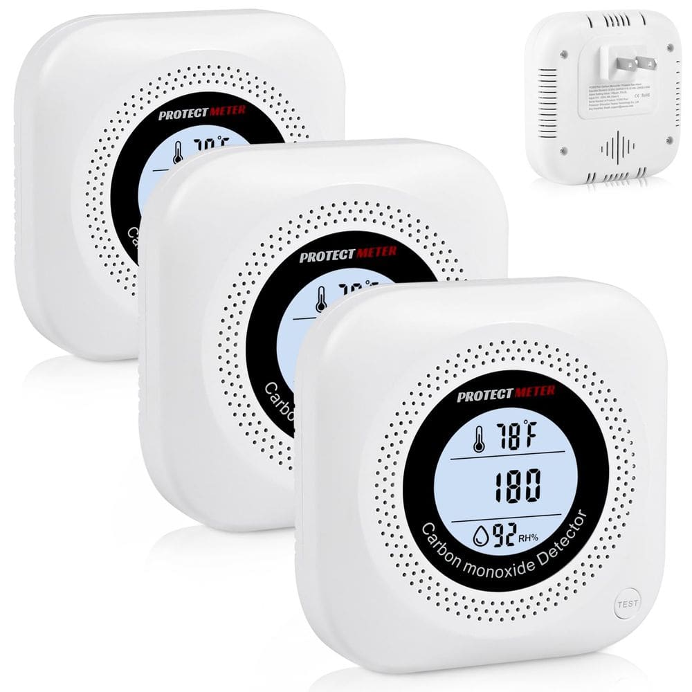 Detectores de monóxido de carbono PROTECTMETER, pacote com 3 monitores