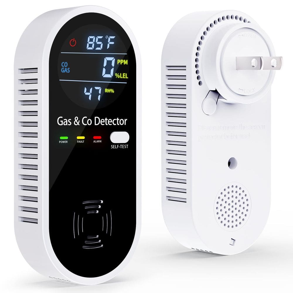 Detectores de gás e monóxido de carbono YOJOCK 4 em 1 Plug-in