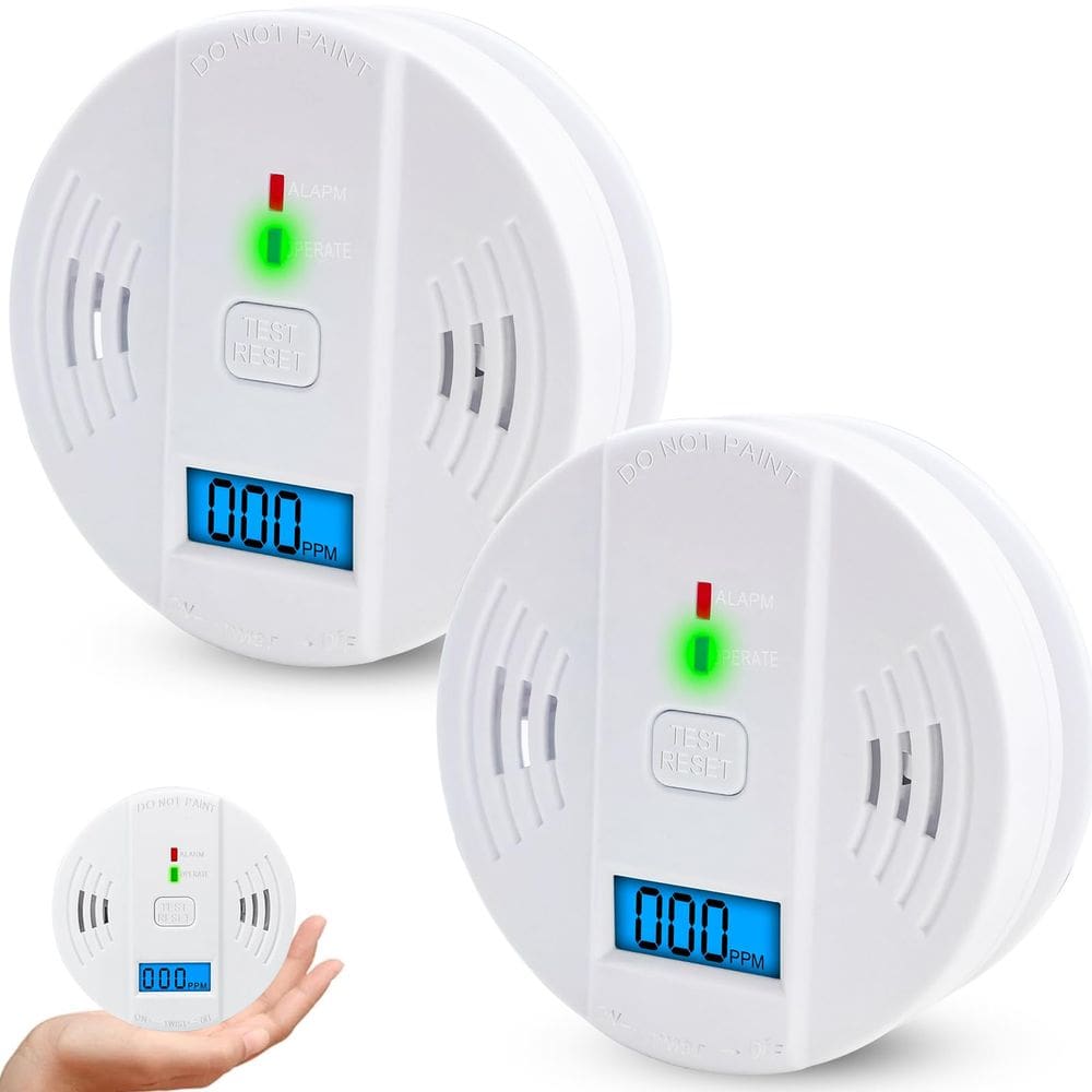 Detector de monóxido de carbono USBNOVEL alimentado por bateria, pacote com 2