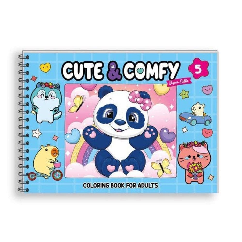 Cute & Comfy Super Extra - Livro De Colorir Adulto - Capa Dura Holográfica